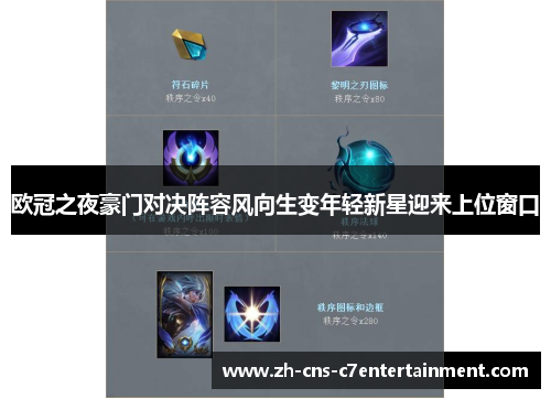 欧冠之夜豪门对决阵容风向生变年轻新星迎来上位窗口 欧冠之夜豪门对决阵容风向生变年轻新星迎来上位窗口